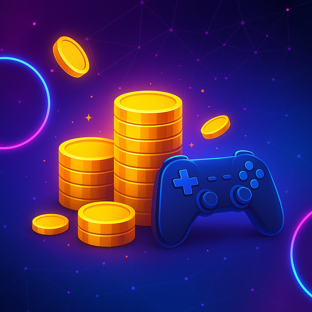gamesave_deals Gold coins and a game controller showing gamesave deals